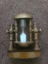RARE Vintage Wood Swivel Kitchen Egg Timer White Sand 