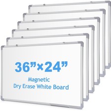 6 Pack Magnetic Dry Erase Whiteboard Message Presentation White Board White B...