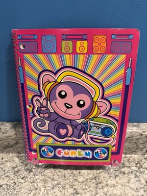 Vintage Lisa Frank Spiral Notebook Funky Monkey 10.5 x 8 Rainbow