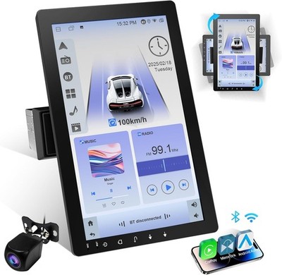 Haudio 360° drehbares Autoradio, 1 DIN Bluetooth Stereo mit kabellosem Carplay