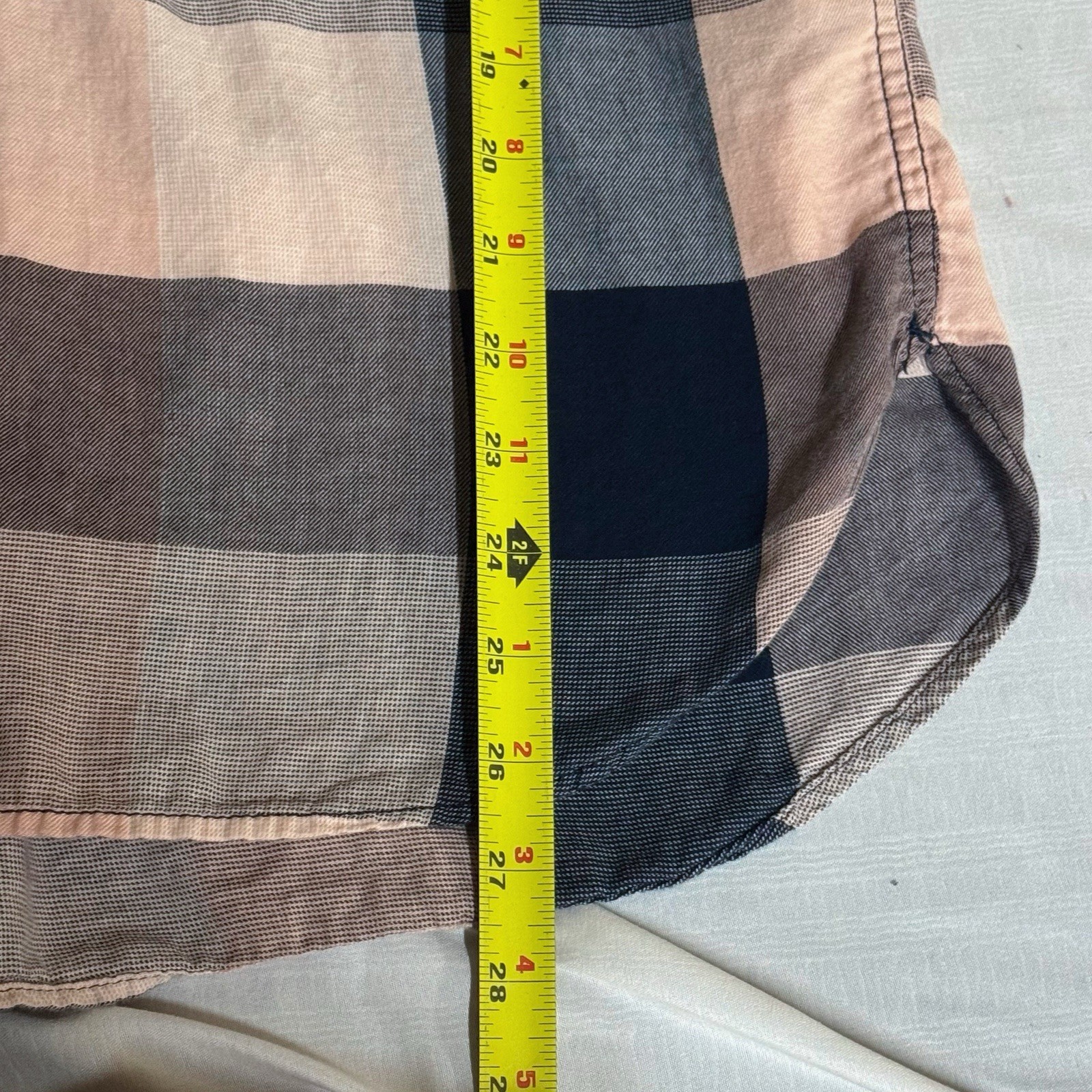 H&M Divided Checkered Long Sleeve Pink Blue 100% Cotton Button Up Top Women’s 10 thumbnail 7