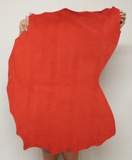 Soft Red Suede Leather Hide - 2-3 oz - 6.0 Sq Ft - Crafts Bags Garments