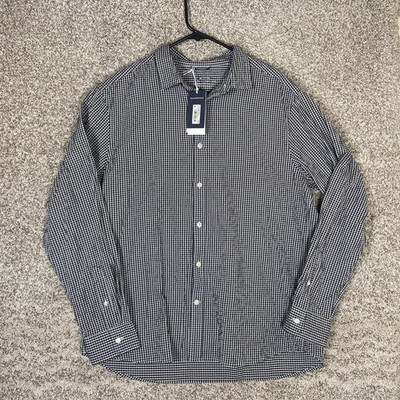 Vineyard Vines OTG Shirt Blue Mens Large Check Button Up Seersucker Long Sleeve