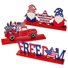 3 Pcs 4th of July Decorations Memorial Day Patriotic Table Decorations Red