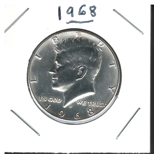 1968 KENNEDY HALF 40% SLVR JUST UNDER UNCIRCULATED