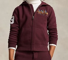 Polo Ralph Lauren Triple-Pony Fleece Full-Zip Hoodie Boys Size 7 Authentic