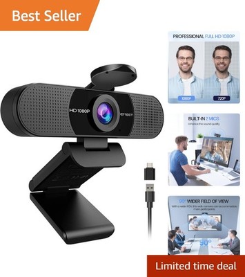Compact 1080P Webcam with Low-Light Correction for Professional Streaming