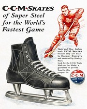 1930 CCM Hockey Skates Advertisement - Color Wall Art Poster, 8x10 Photo