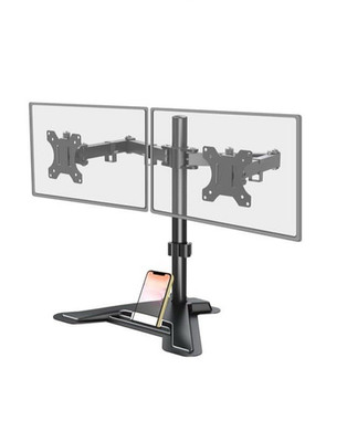 MOUNT PRO Dual Monitor Stand, Free-Standing  Full Motion Monitor Desk Mount.