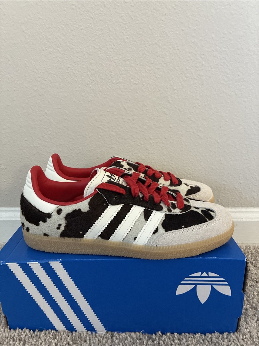 Women's Adidas Samba OG Cow Print Size 6.5 KI6956 Authentic White