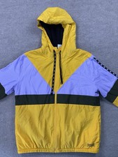 PINK Victoria s Secret Anorak Sherpa Lined Windbreaker Hooded Zip Jacket XS Soft