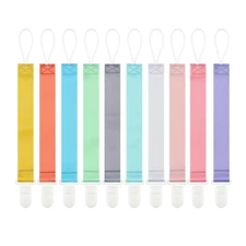 Neutral Pacifier Clips, 10 Pack Binkie Paci Holder for Boys and Girls Fits fo...