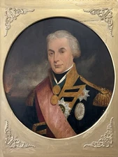 🔥 Fine Historic Antique Old Master 19th c. ADMIRAL NELSON Portrait Oil Painting
