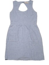 LOFT Tank Dress Womens Size 4 Light Blue Chambray Sleeveless Keyhole Back Lined