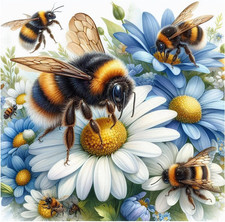 Bee Diamond Art Kits for Adults - 5D Full Drill Round Diamond Painting Ki