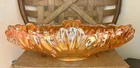 Vintage Jeanette Glass Iridescent Marigold Carnival Glass Gondola Bowl, 1950's
