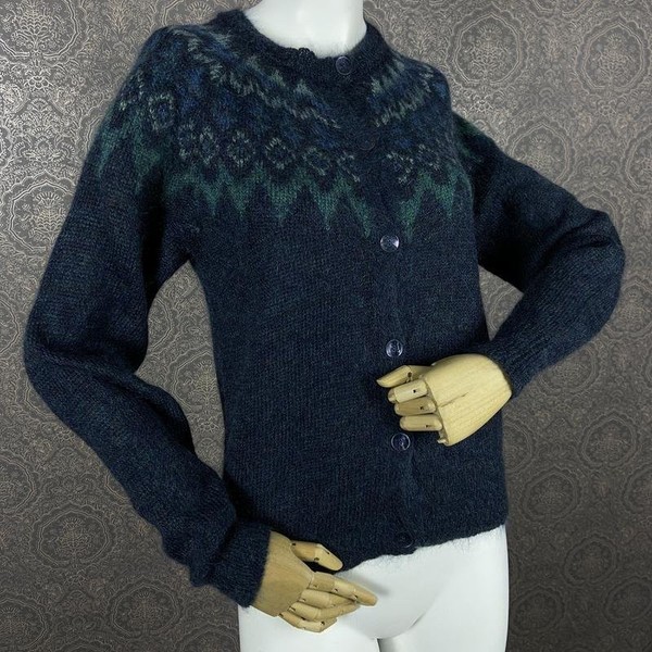 Women Brora Sweater Turquoise Mohair 38 / M / 46