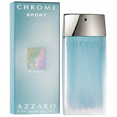 Azzaro Chrome Sport Men's Eau De Toilette - 3.4 fl oz Made in Fance