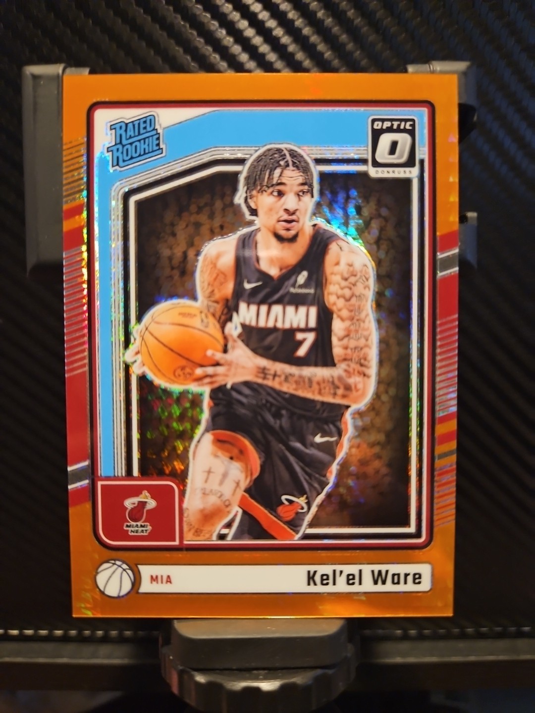 2024-25 Optic Hyper Orange Rated Rookie #280 Kel'el Ware SP /299 Miami Heat