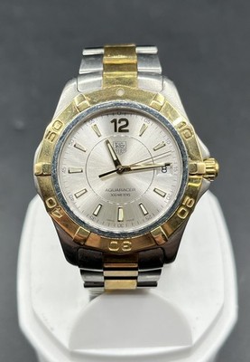 TAG HEUER AQUARACER WAF1120 SWISS QUARTZ GOLD TONE LUXURY WATCH (MVP015672)