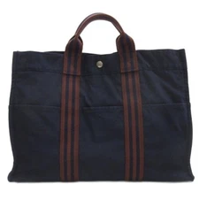 Hermes Fool to MM Canvas Tote Bag Hand Navy Yoko: about 41.5cm Mate: 30cm Used b