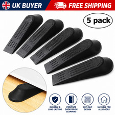 5 PCS BLACK DOOR STOP JAM DOOR WEDGE WEDGES STOPS STOPPER HOME OFFICE