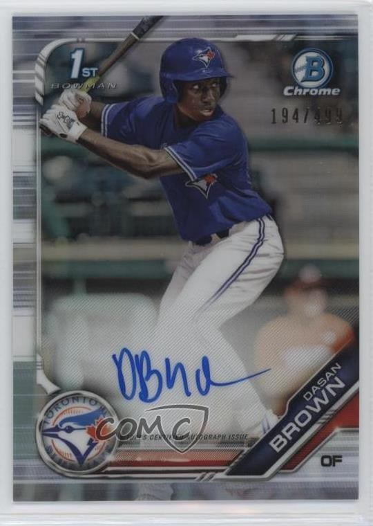 2019 Bowman Draft Chrome Pick Refractor 194/499 Dasan Brown #CDA-DB Auto 13c1