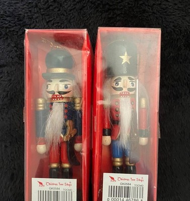 2 Nutcracker Wooden Christmas Ornaments 5  in boxes