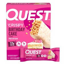 Quest Nutrition Crispy Birthday Cake Protein Bar, 17g 1 Count Pack of 4 