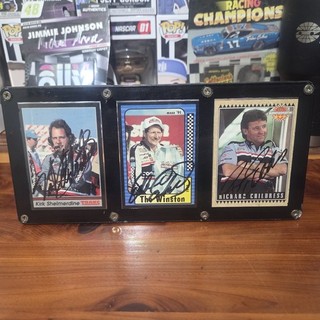NASCAR Dale Earnhardt Sr Childress Shelmerdine Team RCR Autographed 3 Card Set