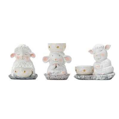 Cute Cartoon Sheep Stand Handmade Resins Craft Arabic Tealight Holder