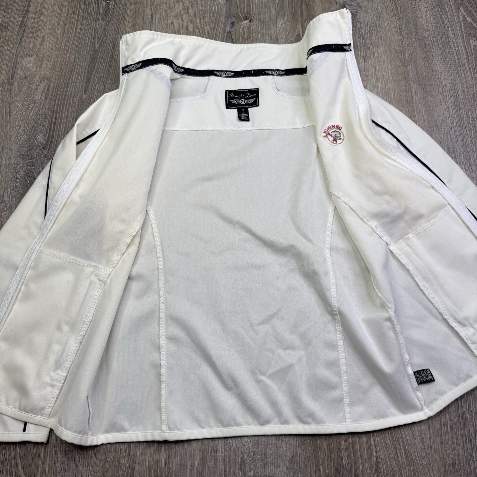 Straight Down White Full-Zip Soft Shell Golf Jack… - image 2