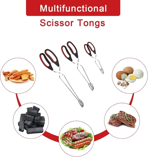 3 Stück Scherenzange Kochen Edelstahl Lebensmittelzange  - Bild 4 von 5