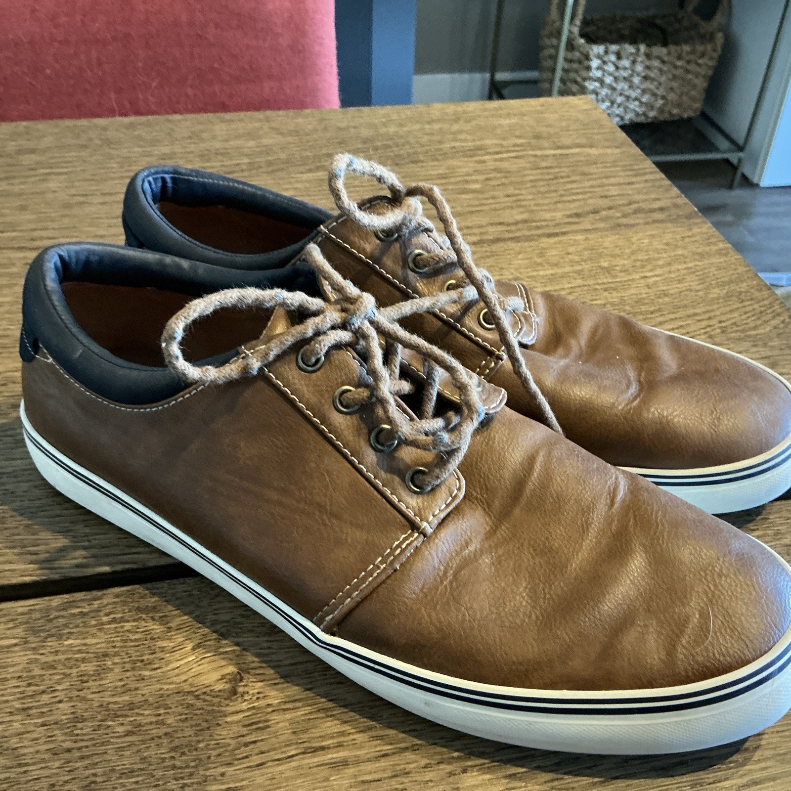 Goodfellow Mens Brown Lace-Up Casual Sneakers Size 10.5 Classic Jack Style