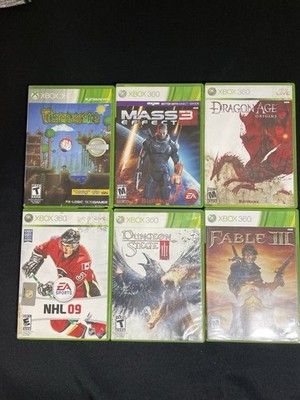 Xbox 360 Game Lot of 6 Mass Effect 3 Dragon Age Fable III Terraria