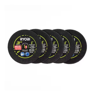 #ad Ryobi 3 in. Aluminum Oxide Cut Off Wheel Set 5 Piece $14.47