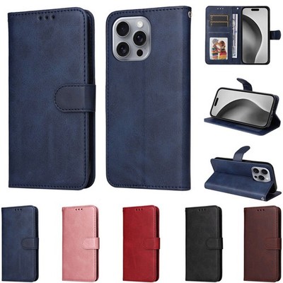 Flip Case For iPhone 17 16e 15 14 13 12 11 Pro Max 8 7 Leather Wallet Card Cover