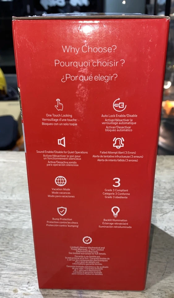 Cerraduras de puerta de níquel satinado con pantalla táctil electrónica Honeywell Wi-Fi 8733500 Foto 2 de 4