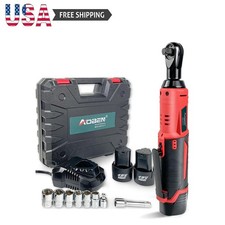 Cordless Electric Ratchet Wrench Set 2 Pcs 2000mah Lithium-ion Battery Charger