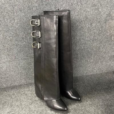 GIVENCHY Shark Buckle Boots Women's Size 42/US 12 Black