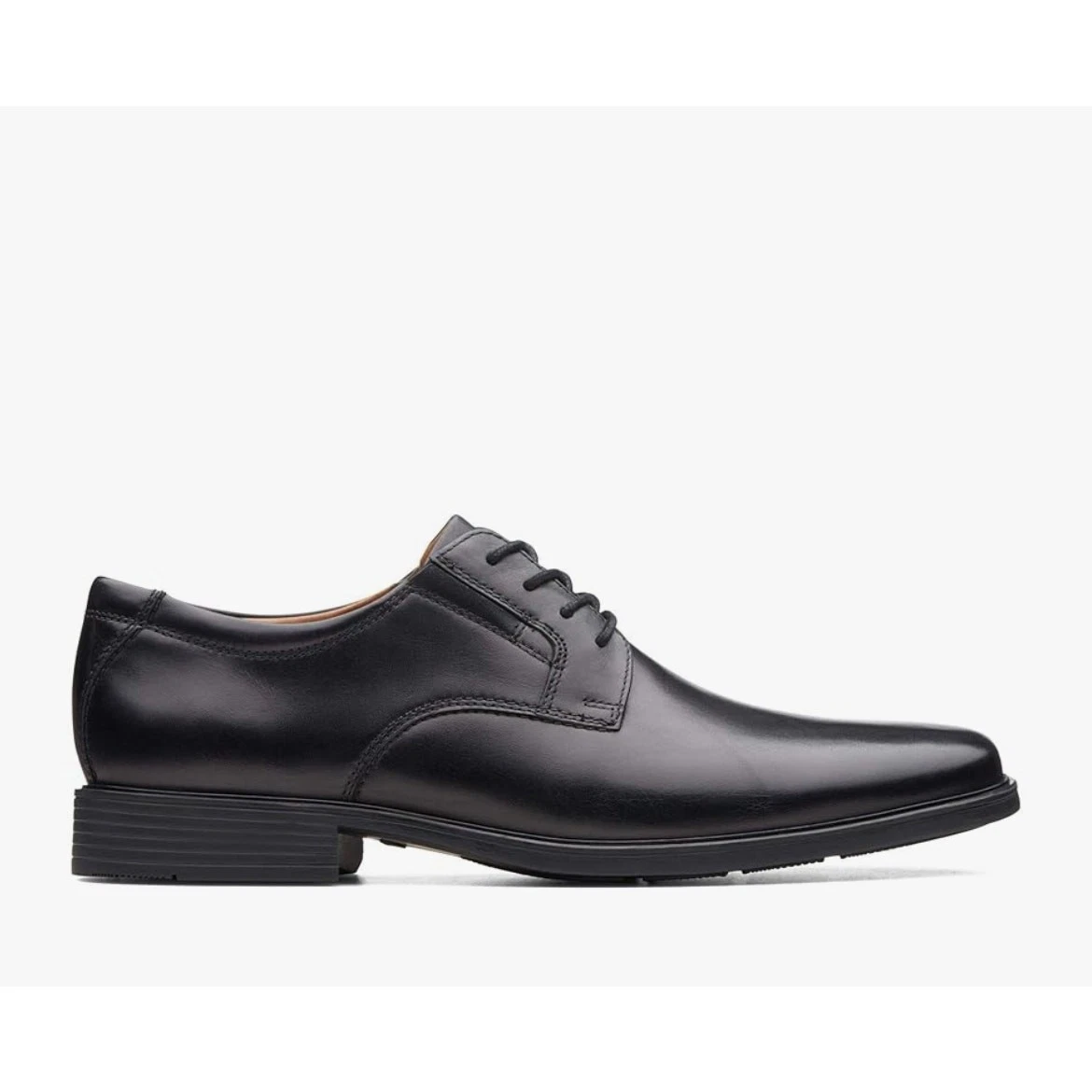 Scarpa elegante Clarks 'Whiddon' tinta unita uomo 8 LARGHE pelle nera stringata Oxford
