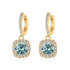 Elegant 1Ct Moissanite Earrings GRA Certified VVS 18K Gold 925 Sterling Silver