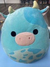 Squishmallows Tuluck the 16" Blue Cow Easter 2023 Ultra Rare Tag Plush - IN HAND