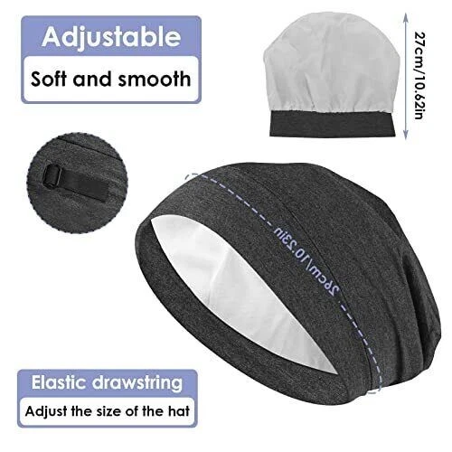 Satin Night Sleeping Cap For Long Hair Wrap Bonnet Hat Hair Care Men Women - Image 3 of 4