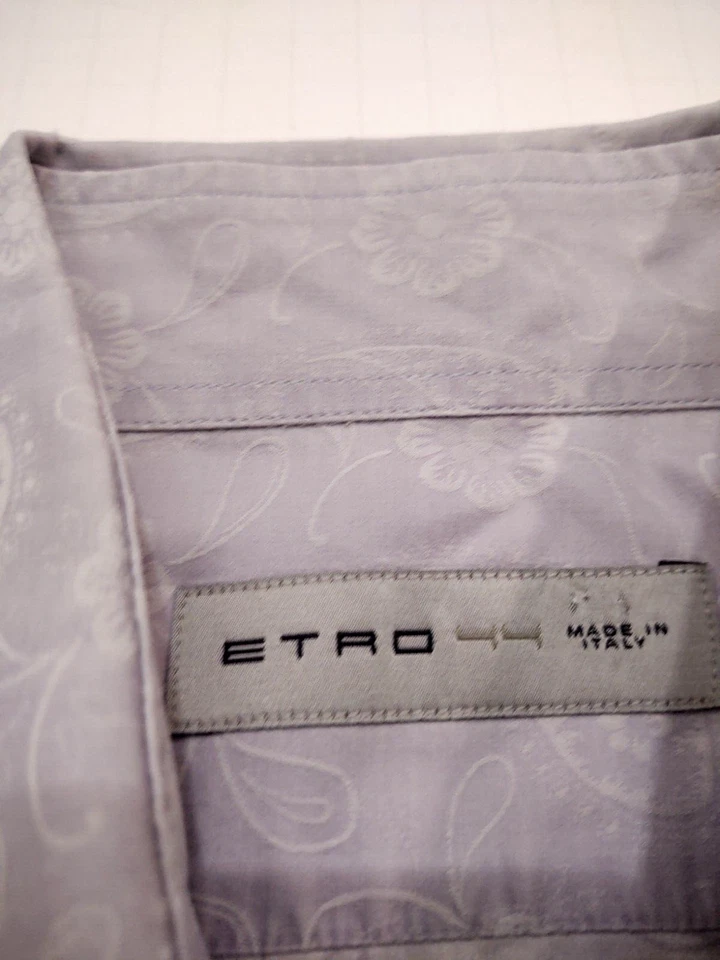 ETRO Men's Button Front 100% Cotton Size 44 PAISLEY L/S Shirt MADE IN ITALY - Image 4 of 4