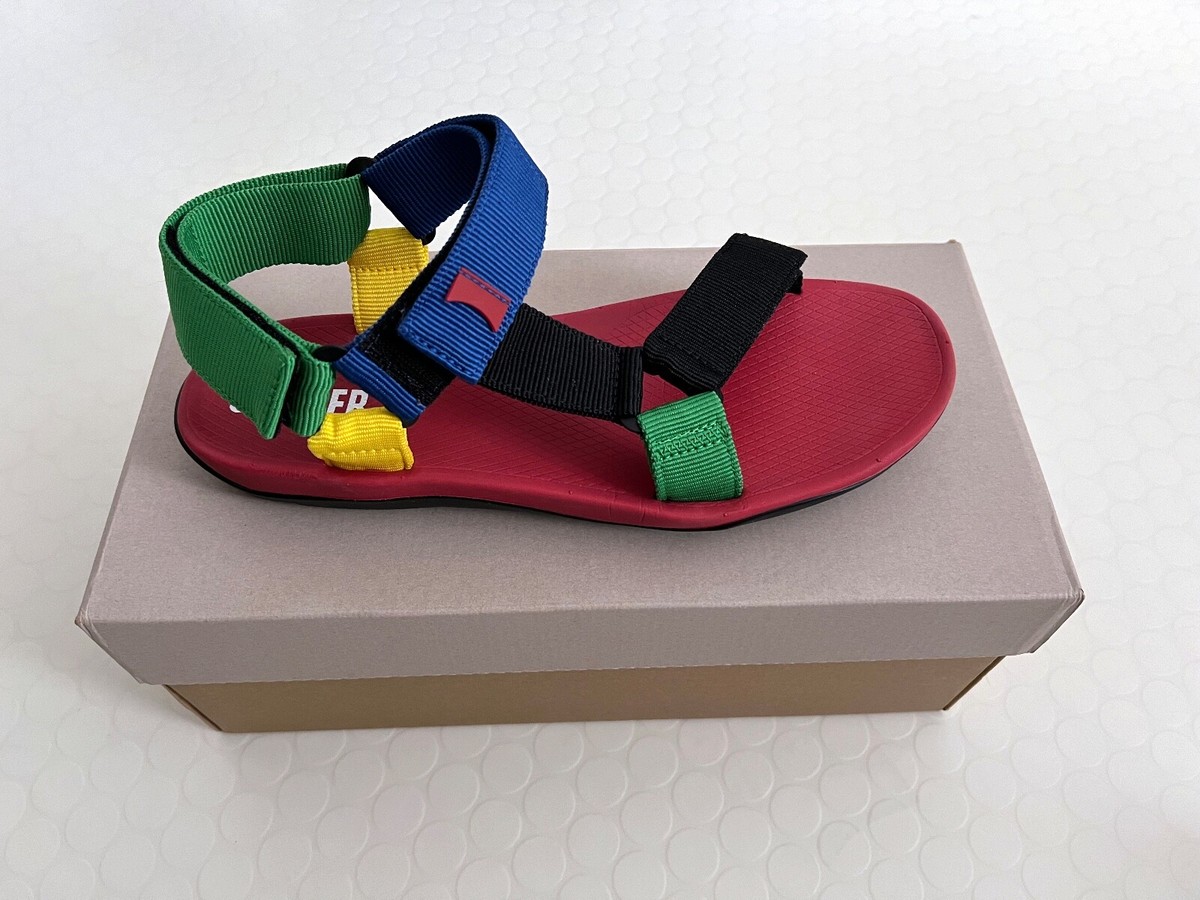 Boxed CAMPER Match Men Sandals in Primary Colours/Black Straps