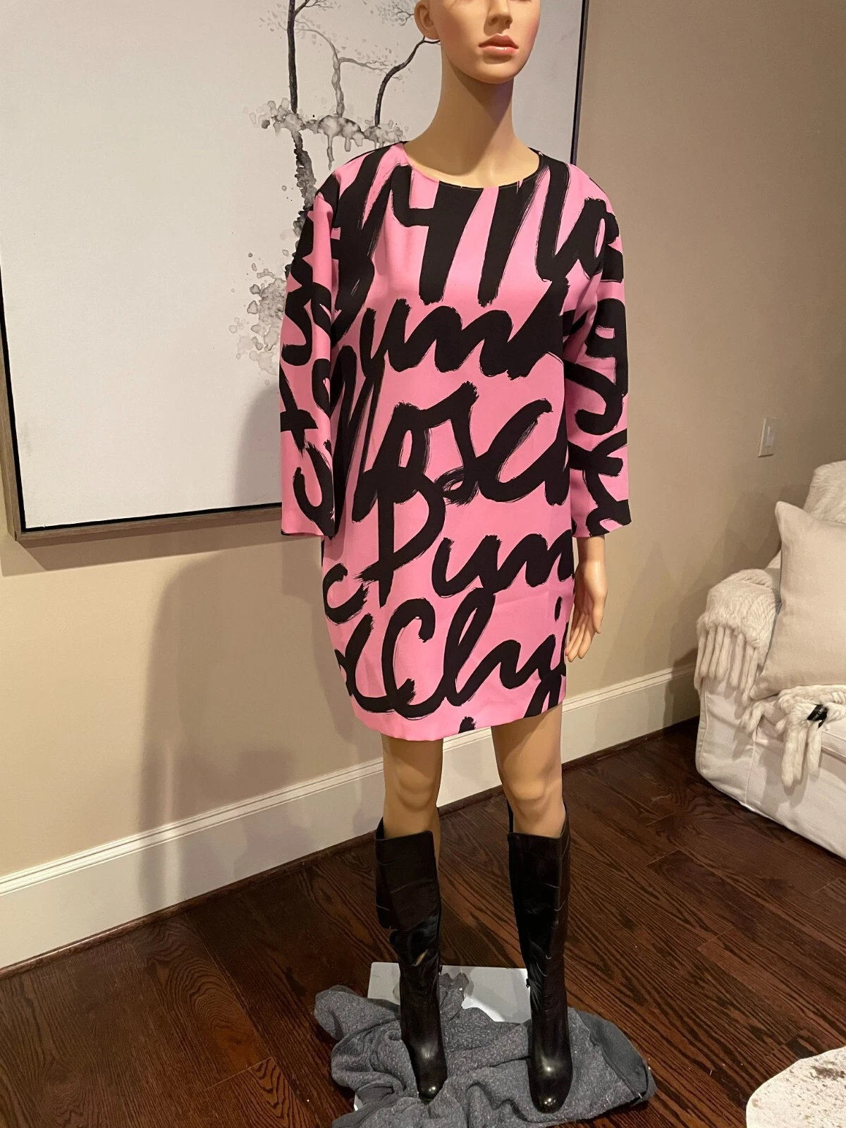 Bellissimo abito Moschino nero e rosa taglia 4