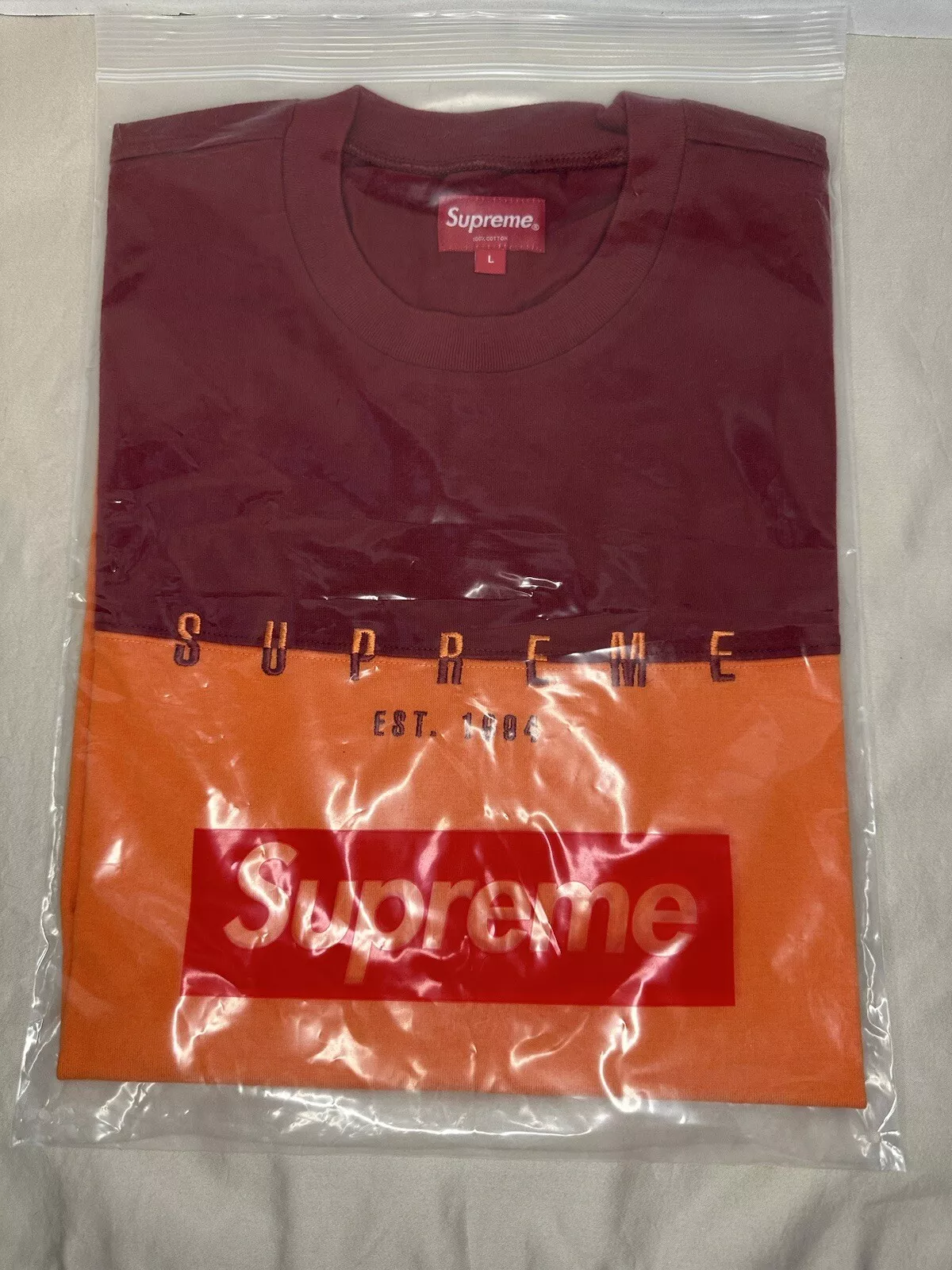 Haut S/S Supreme Split Logo   Orange   Large FW18