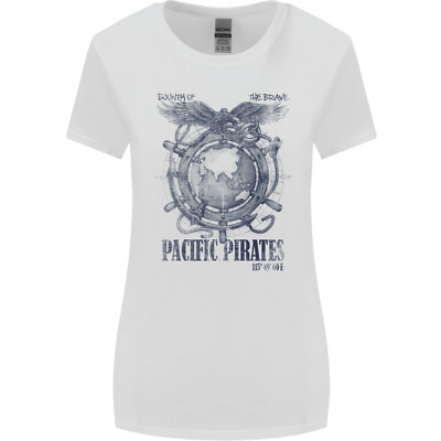 Pacific Pirates Sailing Sailor Boat Damen T-Shirt breiter geschnitten