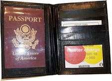 New Lamb skin USA Leather passport case wallet credit ATM card case ID holder BN